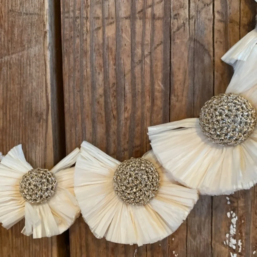 Anthropologie Rush  Raffia Bibb Necklace